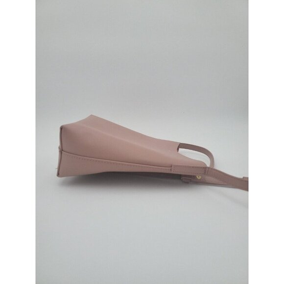 NEW Samara Minimalist Medium Shoulder Bag Peony Pink Vegan Leather Crossbody - Picture 6 of 11